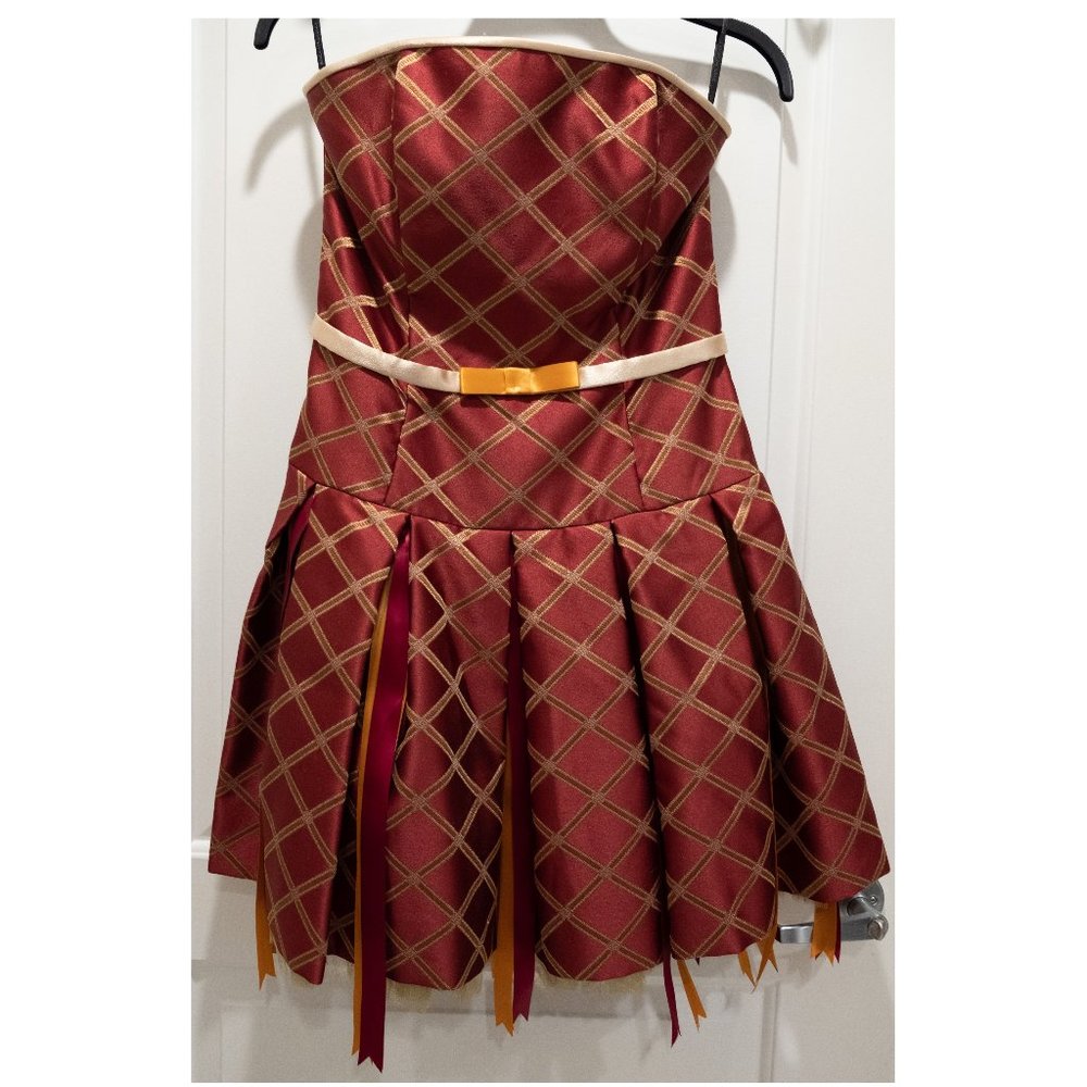 Custom Red and cream Jessica McClintock dress - 12